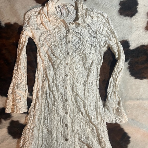 Free People Shayla Lace Mini Dress Size Large - Picture 2 of 2